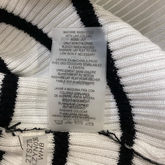 Karl Lagerfeld Shirt Size Medium White Black Stripes - Picture 9 of 9